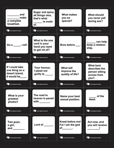 printable Cards Against Humanity free